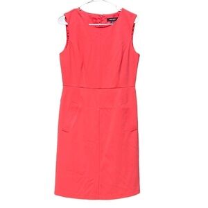 Nine West Career dress sleeveless sheath womens 6 dress coral melon pockets